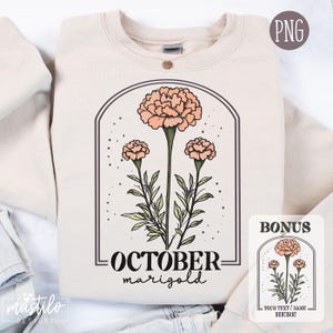 Oktober Geburtsblume PNG, Ringelblumen Geburtsmonat Blume, Oktober Geburtstag Muttertag Png, Geburtstagsblume PNG, Geburtsmonat Blume Namen hinzufügen
