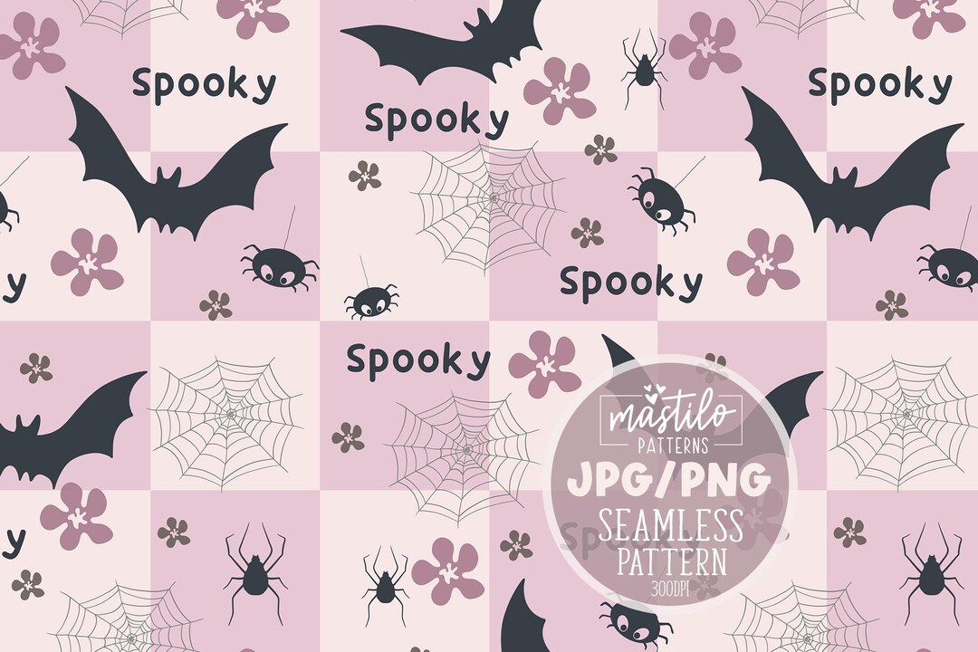 Halloween Seamless Pattern, Halloween Fabric Pattern Design, Retro ...