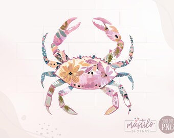 Pink Crab Clipart, Girly Summer PNG, Coastal Clipart Png, Beach Vibes Png, Aesthetic Summer Png, Summer Vibes Png