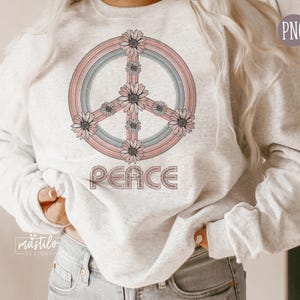 Sublimation rétro Png, Peace Png, Peace Sublimation Download, dessins Boho rétro png, dessins de T-shirt Boho, signe de la paix rétro png, Boho PNG