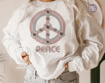 Retro sublimering png, fred png, nedladdning av fredssublimering, boho retro png-designer, boho t-shirtdesigner, fredstecken retro png, boho png