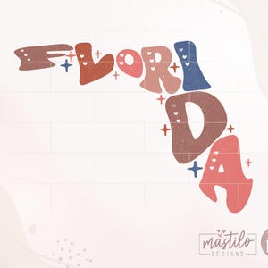 Florida Png, Diseño de transferencia DTF, Estado de Florida Png, Palabra de Florida Png, Serigrafía Png, Diseños de sublimación, Diseño de sublimación de Florida imagen 2