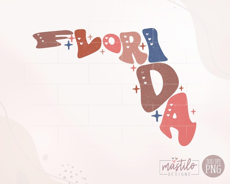 Florida Png, Diseño de transferencia DTF, Estado de Florida Png, Palabra de Florida Png, Serigrafía Png, Diseños de sublimación, Diseño de sublimación de Florida imagen 2