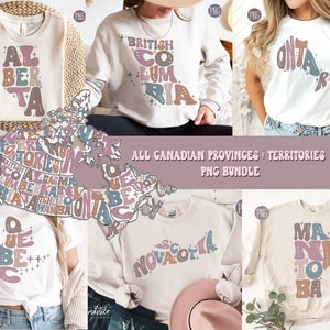 Paquete de provincias canadienses PNG, paquete de provincias de Canadá, Ontario PNG, Manitoba PNG, diseños de Canadá PNG, sublimaciones, diseño de camiseta Boho