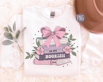 In My Bookish Era, Coquette Png, Trendy Books png, Pink Books, Book Lover Png, Girlie Png, Social Club png, Book Lover shirt design
