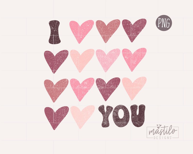 I Love You PNG, Valentines Png Designs, Retro Png, Groovy Png, Valentine's Sublimation, Love PNG, Love T-Shirt Design Sublimations, Trendy image 2