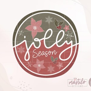 Diseños de sublimación navideña, Jolly Season Png, Merry Christmas Png, Navidad retro, Camiseta navideña Png, Diseño de transferencia DTF navideña imagen 2