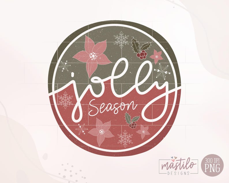 Diseños de sublimación navideña, Jolly Season Png, Merry Christmas Png, Navidad retro, Camiseta navideña Png, Diseño de transferencia DTF navideña imagen 2