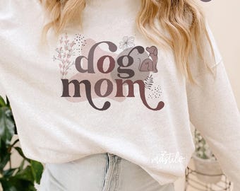 Dog Mom Png, Dog Lover Mama Boho Png, Pet Sublimation, Modern Abstract, Mother's Day Png, Popular PNG for Shirts, Boho Dog Mom Png Design