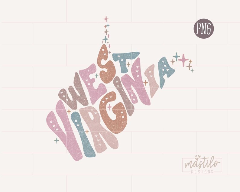 West Virginia Png, West Virginia State png, West Virginia Word Png, West Virginia Clipart, sublimatieontwerpen, Virginia sublimatieontwerp afbeelding 2