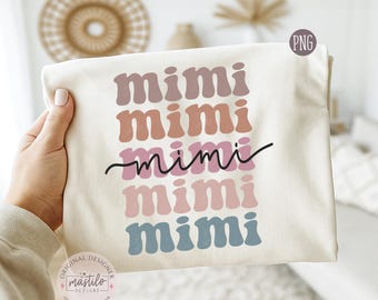 Mimi Boho Distressed Stacked png, Wzory sublimacji, Sublimacja babci PNG, Sublimacja babci Boho, Groovy Mimi Png