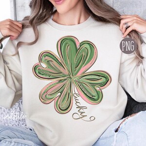 Dia de São Patrício Glitter Shamrock PNG, Design de Sublimação de Trevo de Quatro Folhas, Dia de São Patrício, Camisa Estilo Lantejoula, Design de Camiseta, Design DTF