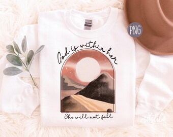 Gott ist in ihrem Png, Boho Christian Png, Gott PNG, Christian Shirt Designs, Bibel Vers Png, Christian Png, Retro Png, Ostern Png