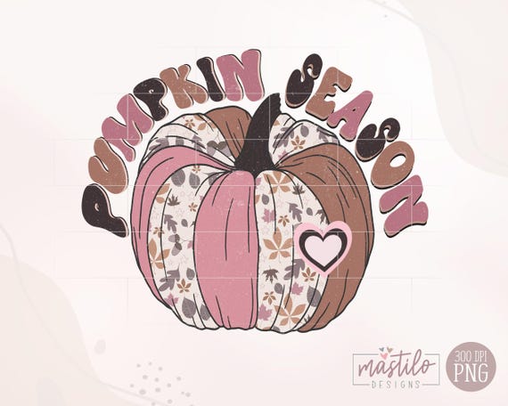 Pumpkin Season Png, Fall Sublimation Digital Design Download, Pumpkin Png, Fall Leaves png, boho pumpkin png, fall girl png designs, Retro