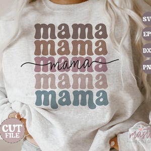 Mama Boho SVG, Mama SVG, Retro Svg, Groovy Svg, Mother&#39;s Day Svg, Mom Life Svg, Mama Svg, Stacked Mama Svg, Trendy Svg, Boho Mama Svg