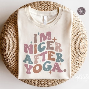 Yoga Png, Sono più gentile dopo lo yoga PNG, Disegni di sublimazione yoga, Disegni di insegnanti di yoga PNG, Disegni di png Boho, Sublimazione Boho, PNG Boho