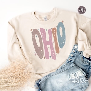 Ohio Png, Ohio State png, Ohio Word Png, Ohio Clipart, Sublimation designs, Ohio Sublimation Design, States Clipart, Groovy Ohio Png, Retro