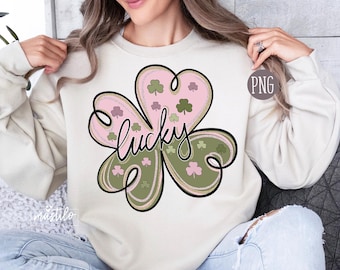 Saint-Patrick PNG, sublimation porte-bonheur png Shamrock, clipart St Patty, amour Shamrock png, fichier numérique Shamrock, conception de tshirt, conception DTF