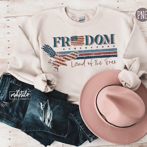 Land of the Free Png, Freedom PNG, Retro America PNG, 4th Of July PNG, 4th Of July Sublimation Design, America Png, Patriotic Png, Grunge image 2