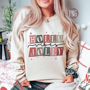 Holly Jolly Vibes Png, Christmas Sublimation Designs, Holly Jolly Vibes Retro, Christmas Shirt Png, Christmas Png for Sublimation, Vintage