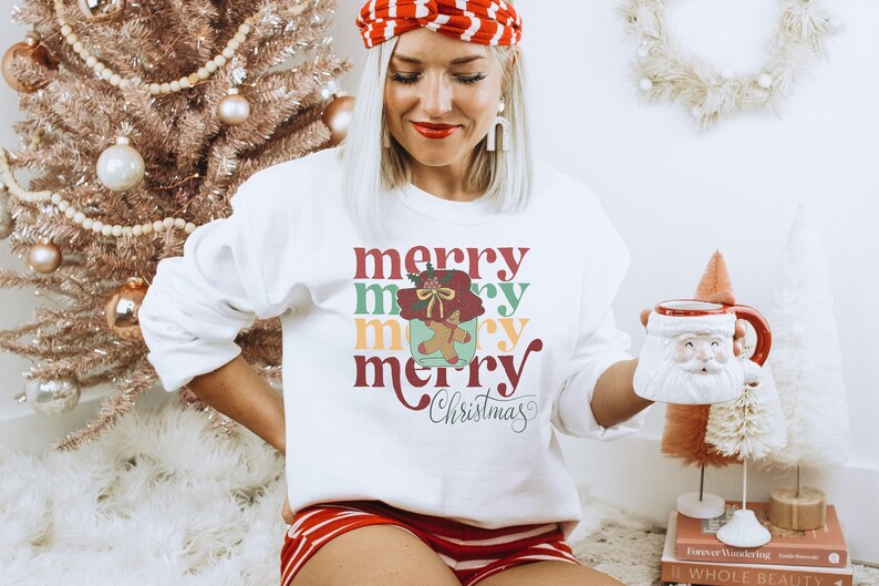 Disegni di Natale per sublimazione, Buon Natale PNG, Natale retrò PNG, Natale PNG per sublimazione, Design PNG alla moda, Natale retrò immagine 2
