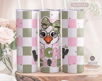 Lucky Goose St Patrick's Day 20 oz Tumbler Wrap z nadrukiem sublimacyjnym - Silly Goose Trendy Png