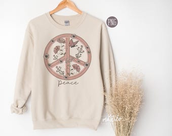 Fred png, Fredssublimering nedladdning, Retro sublimering png, Boho Retro png-designer, Boho T-shirtdesigner, Fredstecken Retro png, Boho PNG