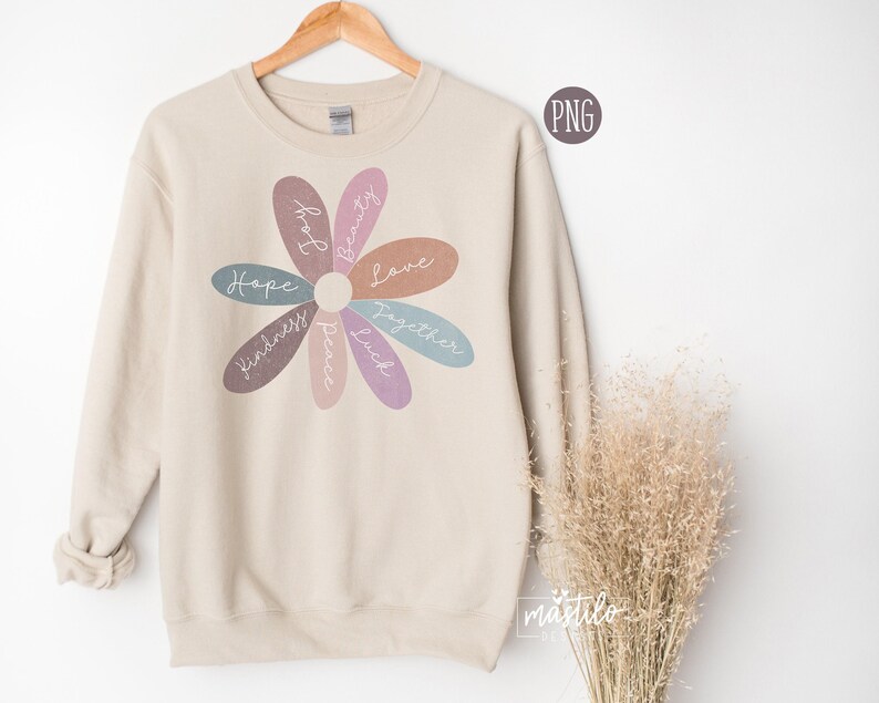 Daisy Flower PNG, Affirmation Png, Boho png designs, Boho Sublimation, Inspirational Png Designs, Retro Sublimations, Retro png, Boho PNG image 2