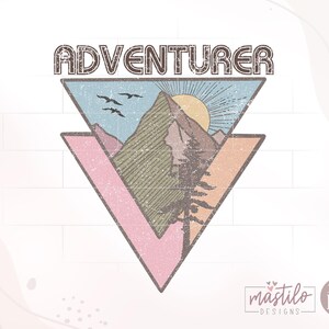 Adventure Png, Adventure Sublimation Design, Retro Png, Vintage Sublimation, Hippie Sublimation, Digital Download, Vacation PNG, Distressed image 2