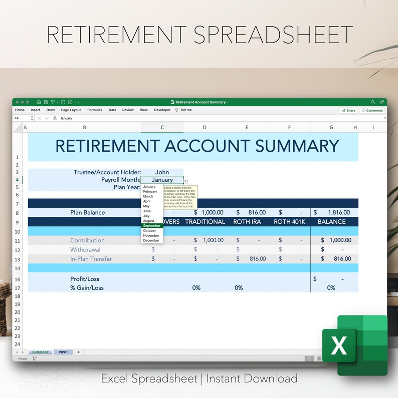 RETIREMENT SPREADSHEET Retirement Excel Template Retirement Planner