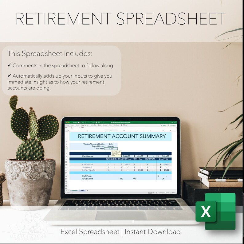 RETIREMENT SPREADSHEET Retirement Excel Template Retirement Planner