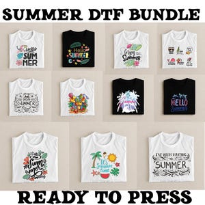 Beach Summer DTF Transfers: Tropical T-Shirt Prints - 11 Designs