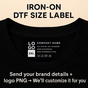 Custom DTF Heat Transfer Neck Label: Tagless Iron-On Clothing Tag