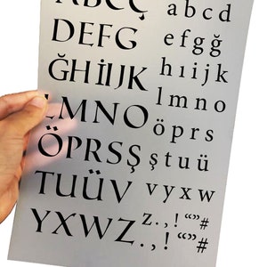 Papiers transfert thermique DTF - Feuilles DTF alphabet majuscules minuscules - Impression DIY pour thermocollage et presse à transfert à chaud