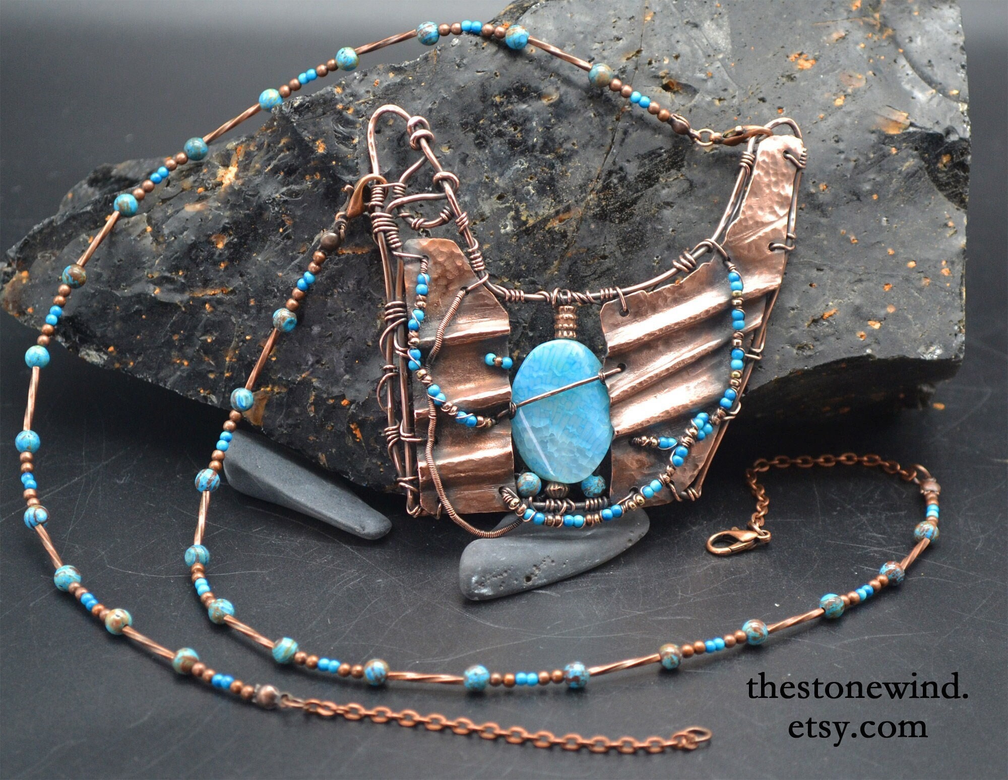 Stone Wind the Egyptian Boho Egyptian Style Hammered Copper Necklace ...
