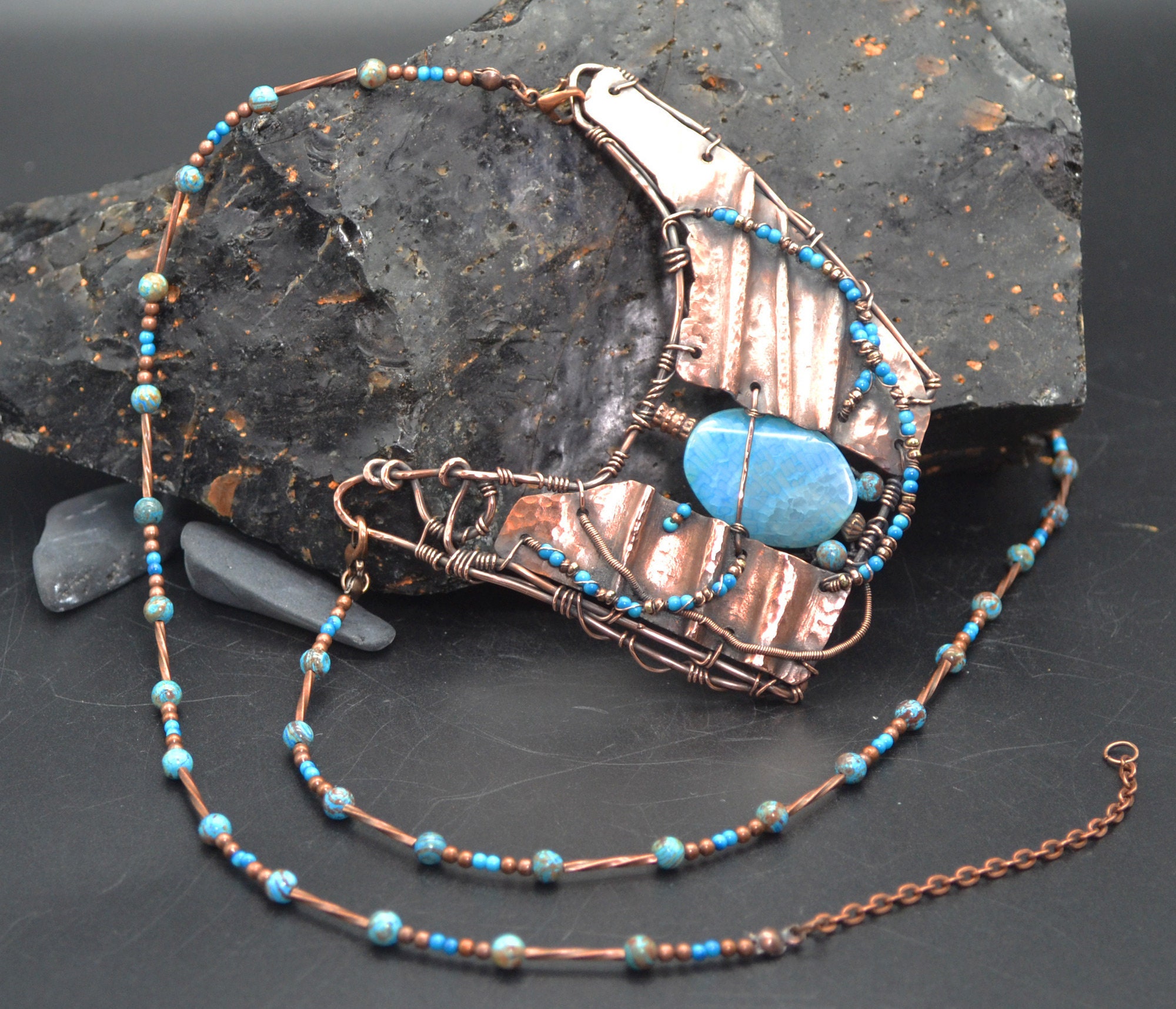 Stone Wind the Egyptian Boho Egyptian Style Hammered Copper Necklace ...