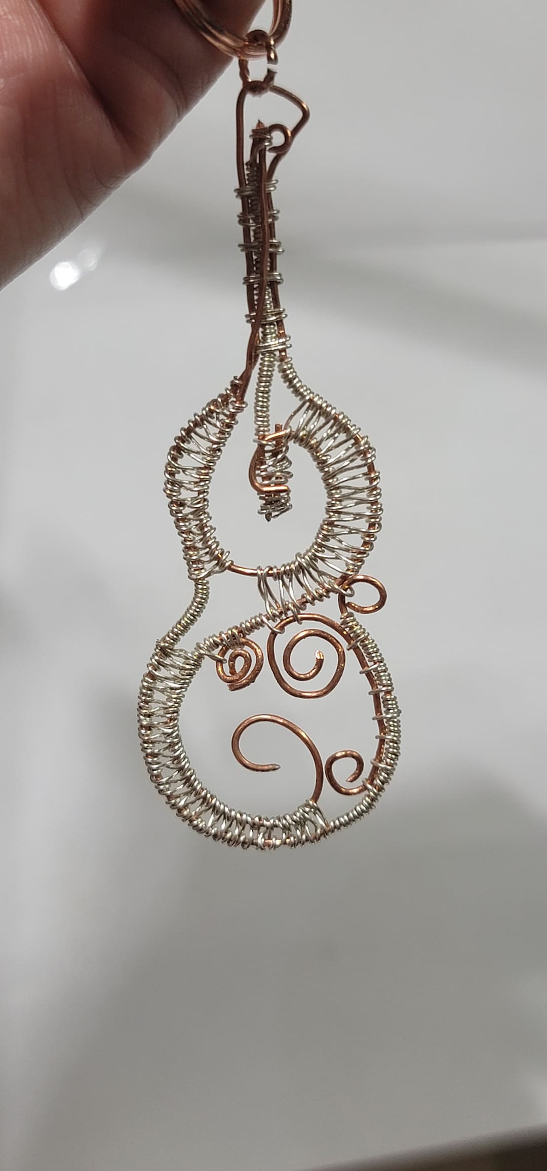 Copper Wire Guitar Pendant Etsy