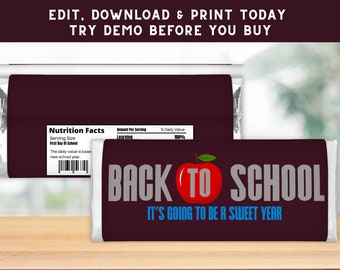 Back To School-verpakking chocoladerepen: cadeau voor eerste dag (pdf)
