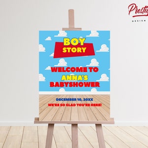 Boy Story Baby Shower Welcome Sign - Toy Story Baby Shower Welcome Sign - It&#39;s A Boy Story Welcome Board  - PES0