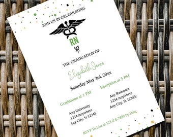 Nursing Graduation Invitation – Editable RN Party Invite (Digital Download)