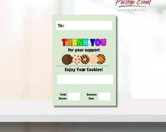 Cookie Sale Thank You Tag, Girl Scout Cookies, Cookie Booth Tag, Cookie Sale Tag, Printable Girl Scout Thank You, Cookie Delivery - Scout