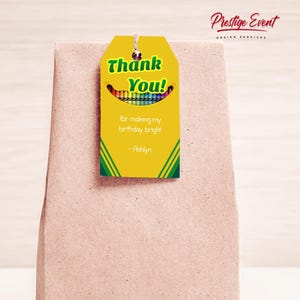 Crayon Favor Tags - Färbung Party Dankeschön Tags - Kinder Favor Tags - Crayon Thema druckbare Favor Tags - CRAYON