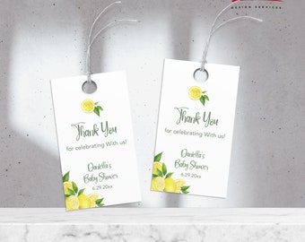 Zitrone Danke Gastgeschenk Anhänger: Bridal Shower Gift (Digitaler Download)