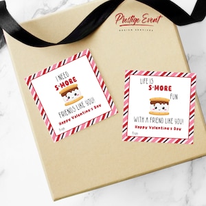 S&#39;mores Valentine Tag - Smore Valentinstag Geschenk - S&#39;mores Valentine Class Tag - Smore Valentine Aufkleber - Printable Valentine Tag - VAL