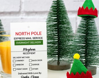 North Pole Special Delivery Gift Tag - Santa Claus Label (Digital Download)