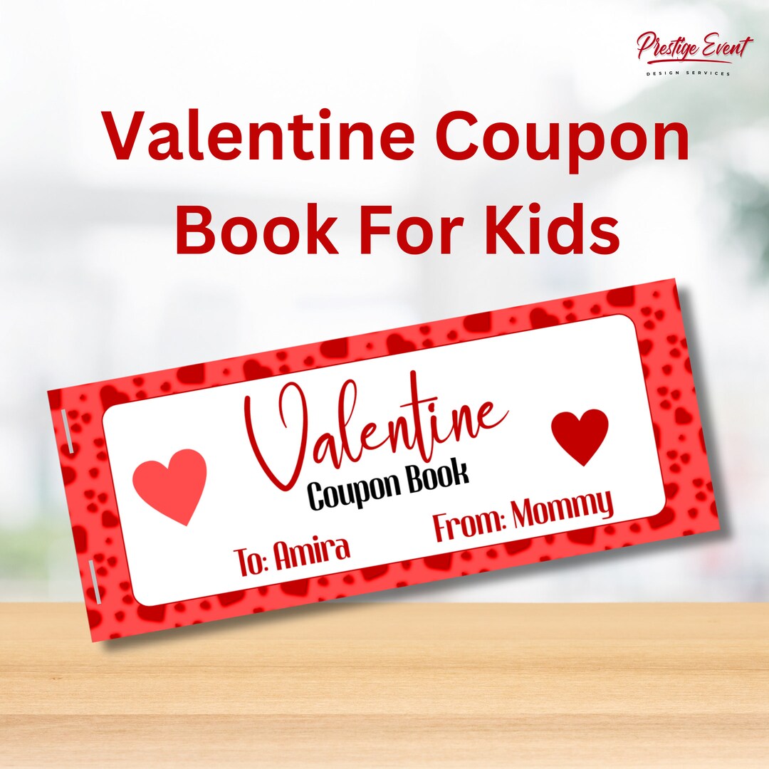Kid's Valentine Coupon Book, DIY Love Coupons, Thoughtful Gift for