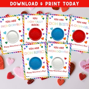 Play Doh Valentinstag Karte - Non Candy Valentinstag Karte - Valentinstag Karte - Vorschule Valentinstag Geschenk - Druckbare Valentinstag Karte - VAL