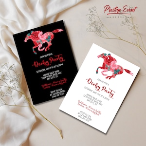 Kentucky Derby Invitation - Horse Race Party Invite - Talk Derby To Me Theme - Off To The Races invitation - Derby Bridal Shower- PED13