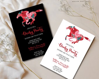 Kentucky Derby Invitation - Horse Race Party Invite - Talk Derby To Me Theme - Off To The Races invitation - Derby Bridal Shower- PED13