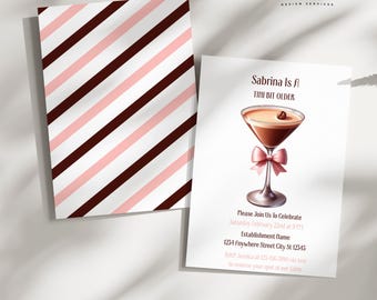 Espresso Martini Birthday Invitation: Tini Bit Older Party (Digital Download)